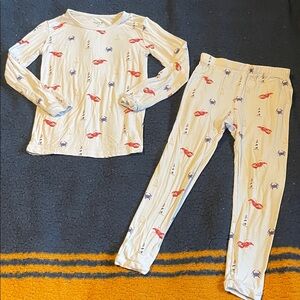 Kyte BABY Kids Pajama Set - blue with Red and Blue Crabs